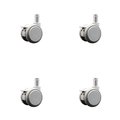 Service Caster 2 Inch MRI Safe Casters with Brakes, 7/16 Inch Grip Ring Stem, Set of 4, SCC, 4PK SCC-GR02S50-TPR-GRY-B-71678-MRI-4